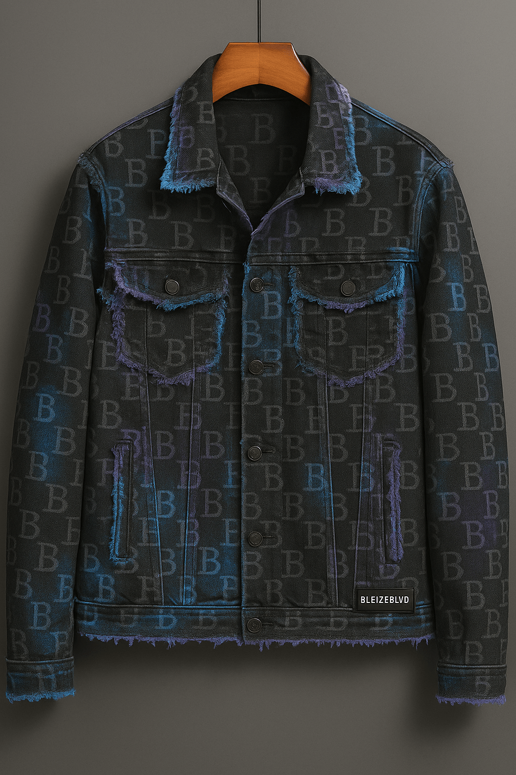 BleizeBlvd “Midnight Monogram” Denim Jacket - BleizeBlvd